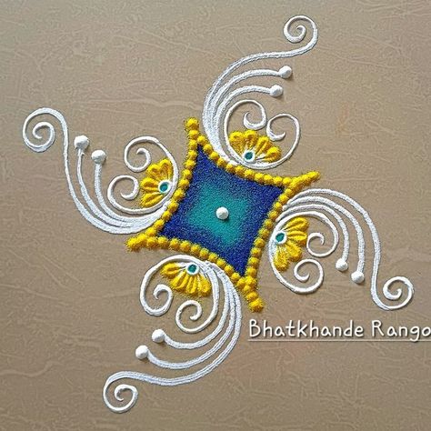 Everyday Rangoli Designs, Simple Rangoli Kolam Designs With Colour, Ganapati Rangoli Designs, Small Rangoli Design For Daily, Small Flower Rangoli, Daily Rangoli Designs Easy, Ganapati Rangoli, Rangoli For Festival, Diy Art Ideas