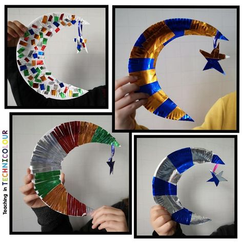 Teaching in Technicolour 🎨 on Instagram: “☪️ Eid al-Fitr Decorations ☪️ ▪️ 👨🏻‍🎨A simple art activity sourced from @twinklresources @twinklscotland where the children had to cut a…” Eid Nursery Activities, Ramadan Classroom Activities, Eid Toddler Activities, Eid Al Fitr Activities For Kids, Eid Art For Kids, Eid Activities For Babies, Eid Kids Activities, Eid Art And Craft For Preschool, Eid Activity For Kindergarten