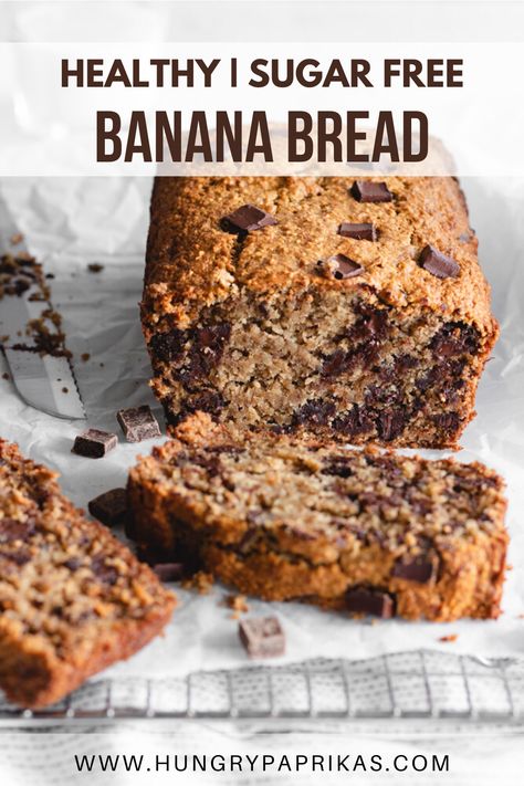 Try this easy banana bread recipe made with simple ingredients. It's a healthy breakfast option with no white sugar and it's also dairy-free. It's so moist and delicious. The key? Don't skimp on the number of bananas and make sure those babies are dotted all over. #bananabread #easybakerecipes #healthybreakfastideas #nowhitesugar #dairyfree Banana Recipes No Sugar, Banana Bread Without Sugar, Best Healthy Banana Bread, No Sugar Banana Bread, Healthy Banana Bread Recipe, Sugar Free Banana Bread, Banana Bread Recipe Healthy, Sugar Free Baking, Moist Banana Bread