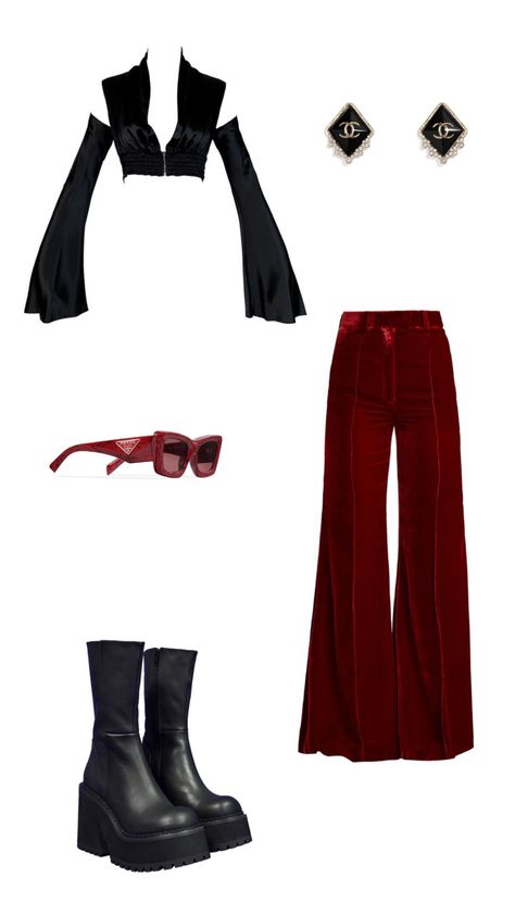 Female Fatale Outfit, Female Fatale, Rock Star Outfit, Cute Modest Outfits, Aesthetic Outfit, Red Outfit, Winter Looks, Black Outfit, Modest Outfits