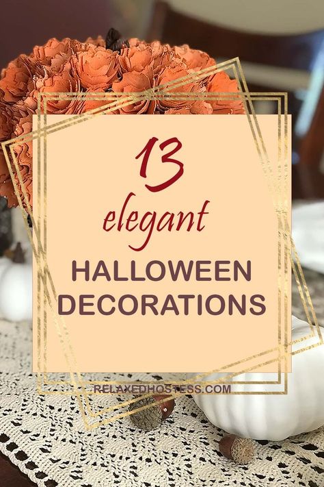 Classy Halloween Centerpiece, Simple Elegant Halloween Decor, Halloween Bday Party Ideas For Adults, Halloween Decorations Elegant, Elevated Halloween Party, Classy Halloween Party Ideas, Upscale Halloween Party, Halloween Party Decorations For Adults Decorating Ideas, Halloween Cocktail Party Decorations