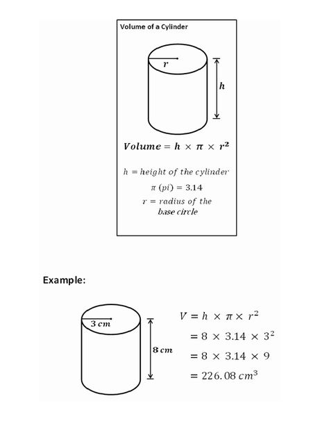 Volume Of Cylinder, Volume Of A Cylinder, Teaching Math Strategies, Revision Notes, Math Tutorials, Math Notes, Math Formulas, Studying Math, Math Strategies