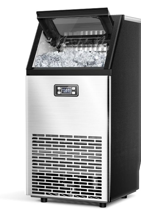 This ice maker is a must-have! It makes the most perfect ice, and you'll never run out! Disclaimer: This is an affiliate link Commercial Ice Maker, Ice Making, Ice Storage, Ice Maker Machine, Drainage Pipe, Ice Scoop, Ice Cube Maker, Smart Business, Ice Machine