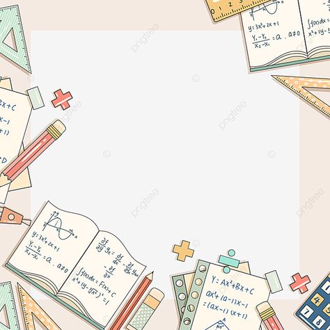 Pre Calculus Background Design, Math Border Design, Calculator Clipart, Mathematics Design, Math Border, Pen Clipart, Notebook Clipart, Class Decoration Ideas, Math Template