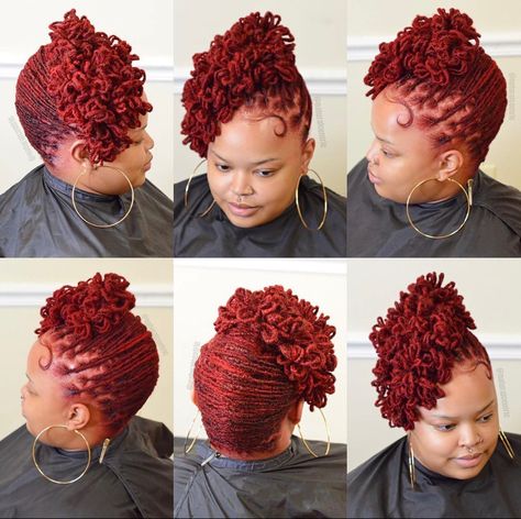 Loc Updo Half Up Half Down, Loc Pinups Styles, Wedding Styles For Locs Women, Microlocs Updo, Loc Wedding Hairstyles, Dread Updos For Black Women, Wedding Loc Styles, Updo Locs Hairstyles For Women, Loc Styles Medium Updo Women