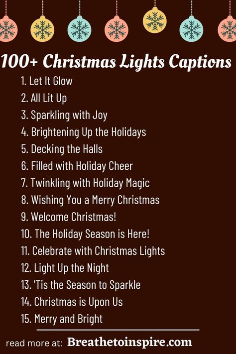 Christmas Lights Sayings, Christmas Lights Instagram Story, Quotes About Christmas Lights, Christmas Light Captions, Christmas Tree Captions For Instagram, Christmas Lights Captions Instagram, Christmas Insta Captions, Christmas Lights Captions, Christmas Light Quotes