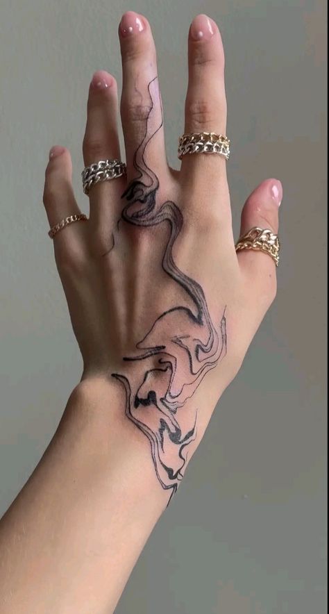 Font Tato, Swirl Tattoo, Rare Tattoos, 42 Tattoo, Tato Minimal, Hand Tattoos For Women, Trash Polka, Elegant Tattoos, Abstract Tattoo