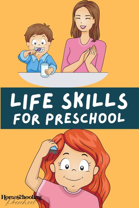 Life Skills for Preschool Life Skills Preschool Activities, Preschool Self Help Skills, Life Skills For Homeschoolers, Life Skills For Preschoolers, Life Skills Activities For Preschoolers, Life Skills Preschool, Life Skills For Toddlers, Life Skills Activities For Kids, Preschool Life Skills