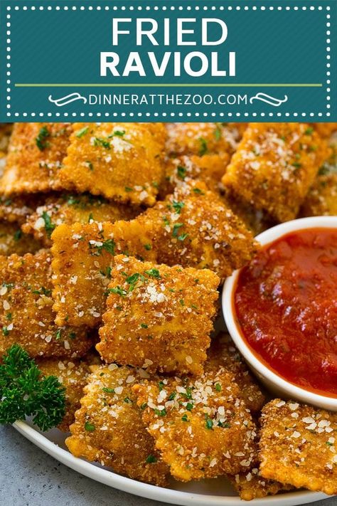 Air Fryer Goodness! Ravioli Appetizer, Appetizers Italian, Fried Ravioli Recipe, Fried Ravioli, Fried Pasta, Italian Recipes Appetizers, Italian Appetizer, Unique Appetizers, Toasted Ravioli