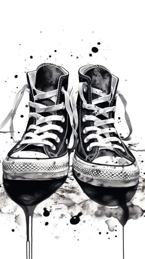 Shoe Background, Converse Wallpaper, Black And White Wallpapers, Black And White Backgrounds, White Converse Shoes, White Wallpapers, Black And White Converse, Backgrounds For Your Phone, Monochrome Background