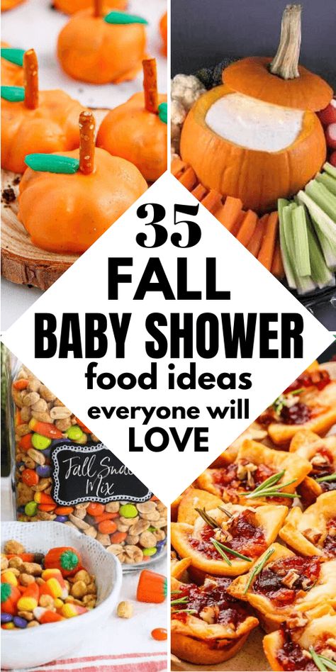 Any Shower Food, Fall Baby Shower Drinks Ideas, Fall Themed Brunch Food, Baby Shower Soup Station, Fall Bbq Baby Shower Ideas, Pumpkin Themed Baby Shower Ideas Food, Fall Wedding Shower Food Ideas, Fall Snack Table Ideas, Fall Themed Baby Shower Foods