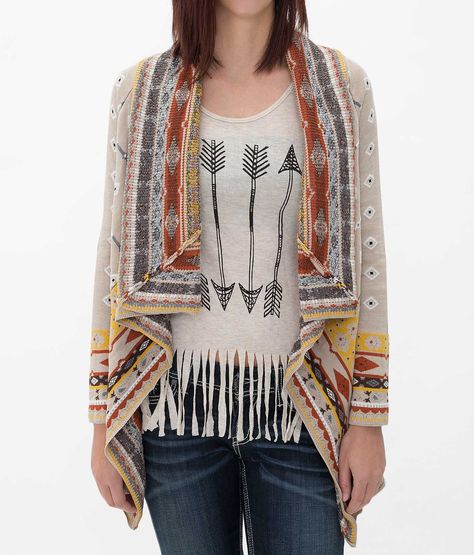 Freeway Southwestern Flyaway Cardigan Sweater - Women's Cardigans | Buckle Look Kimono, Moda Kimono, Kimono Online, Mode Kimono, Kimono Vintage, Casual Kimono, Pattern Scarf, Mode Boho, Fashion Tops Blouse