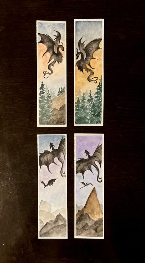 Dragon Book Mark, Book Marks Design Ideas, Easy Nature Drawings, Dragon Bookmark, Handmade Bookmarks Diy, Dragon Dreaming, Creative Bookmarks, Dragon Sketch, Watercolor Bookmarks