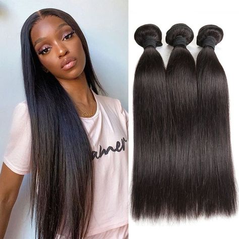 Straight Human Hair 3 Bundles Brazilian Virgin Hair Weave Bundles Silky Straight 12A Grade Unprocessed Hair Extensions Natural Black 100g/pc 22 24 26 inch Long Straight Weave, Straight Human Hair Bundles, Brazilian Hair Bundles, Short Sassy Hair, Brazilian Hair Weave, Brazilian Virgin Hair, Straight Human Hair, Real Human Hair, Hair Weave