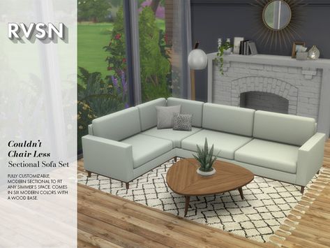 Fully customizable, modern sectional to fit any simmer's space. Comes in six modern colors with a wood base. Found in TSR Category 'Sims 4 Living Room Sets' Sims 4 Corner Sofa, Sims 4 Sofa, Living Room Sims 4, Sims 4 Cc Furniture Living Rooms, Die Sims 4, Sims 4 Cc Furniture, Sims 4 Build, Living Room Sets Furniture, Sims 4 Houses