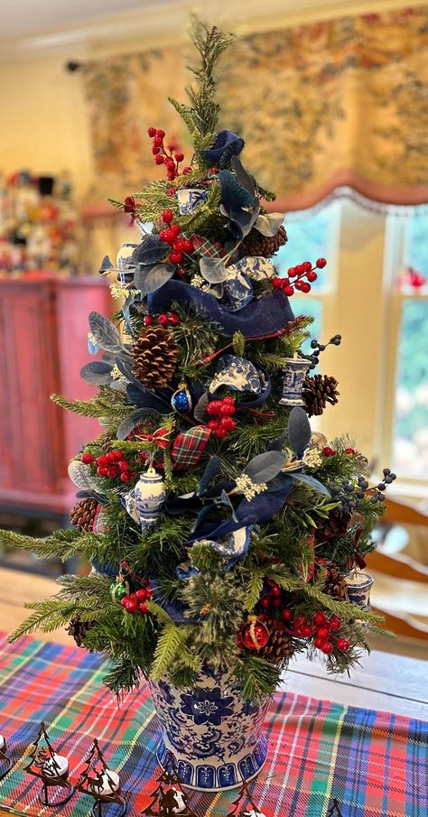 Blue christmas tree decorations