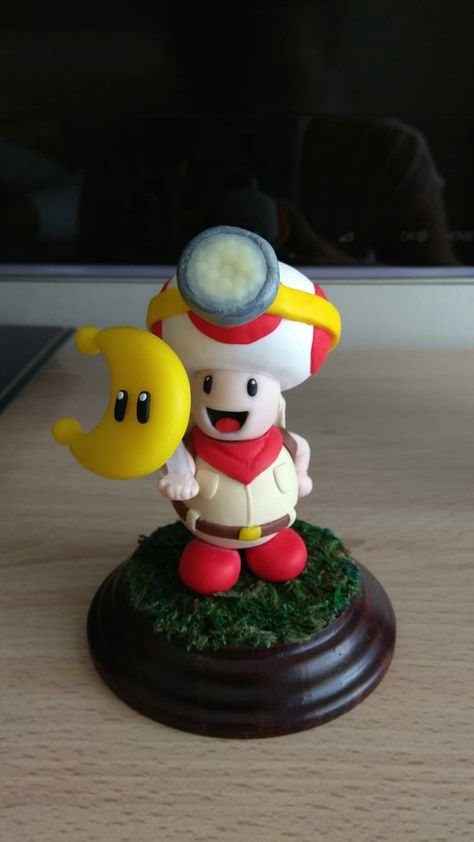 Captain Toad from Mario Odyssey. Polymer clay Mario Polymer Clay, Mario Clay, Clay Mario, Toad From Mario, Nintendo Collection, Captain Toad, Kawaii Clay, Bake Clay, Clay Inspo