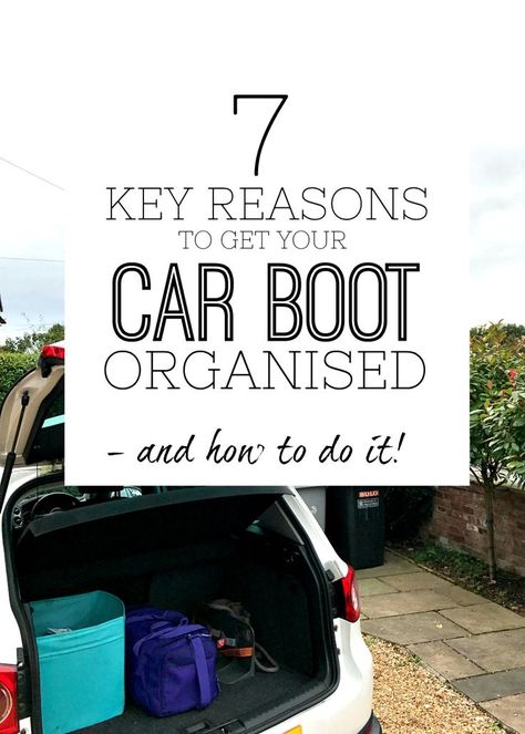 Ways to get your car boot organised - reasons to get your car boot organised - step by step guide to help get your car organised - declutter your car Car Boot Storage, Car Organisation, Car Boot Organiser, Home Organisation Tips, Shopping Bag Storage, Boot Organization, Organisation Tips, Car Boot Sale, Boot Storage