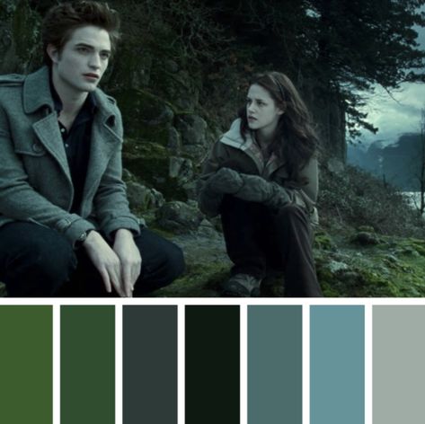 Color Palette Theory, Twilight Aesthetic Color Palette, Twilight Colors Palette, Movie Color Schemes, Emo Colour Palette, Zombie Colour Palette, Twilight Colour Palette, Dystopian Colour Palette, Movie Color Palettes