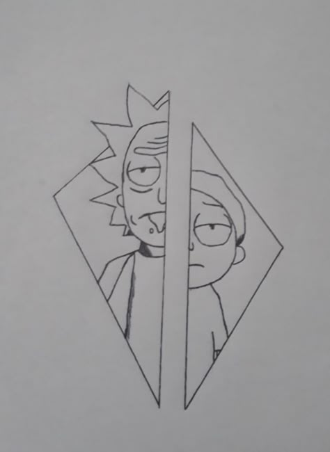 Cartoon Drawings Rick And Morty, Drawing Ideas Rick And Morty, Rick From Rick And Morty Drawing, Easy Rick And Morty Drawing, Rick And Morty Drawing Easy, Rick And Morty Drawing Ideas, Rick And Morty Stencil, Morty Drawing Easy, How To Draw Rick And Morty