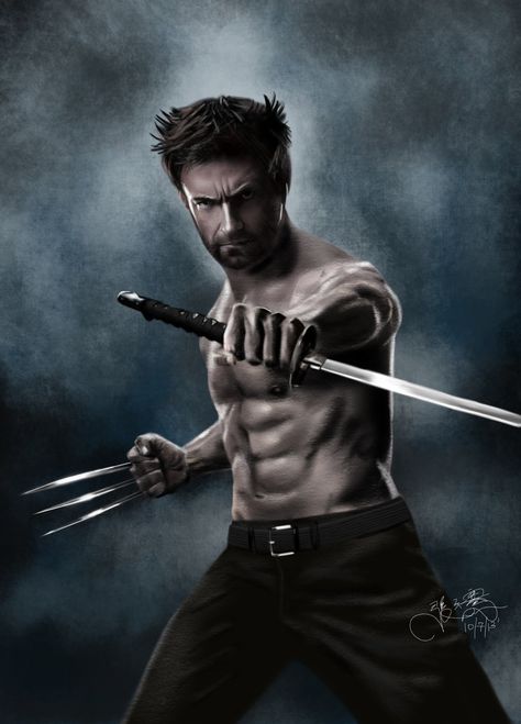 Hugh Jackman in Wolverine by Francis Chong Wolverine Film, Wolverine Poster, Tao Okamoto, Cinema Video, Wolverine Movie, Film Marvel, Famke Janssen, Liev Schreiber, The Wolverine