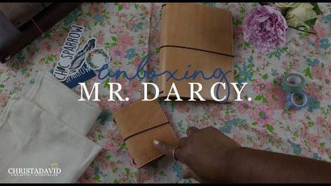 Chic Sparrow Mr Darcy Traveler's Notebook Unboxing Chic Sparrow, Cute Fabric, Mr Darcy, New Chic, Goals Planner, Travelers Notebook, Notebook, Wallet, Travel