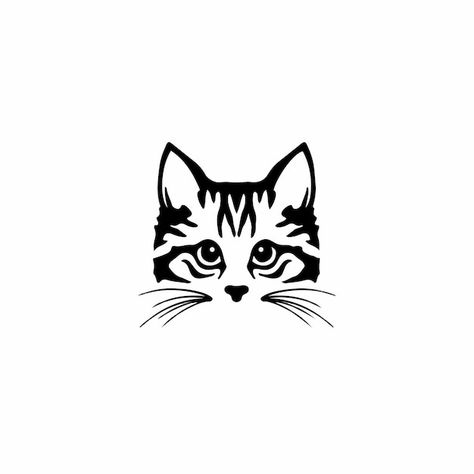 Striped Cat Tattoo, Tattoo Design Stencil, Cat Symbol, Tattoo Gato, Silhouette Chat, Symbol Wallpaper, Cat Logo Design, Chat Logo, Logo Banner