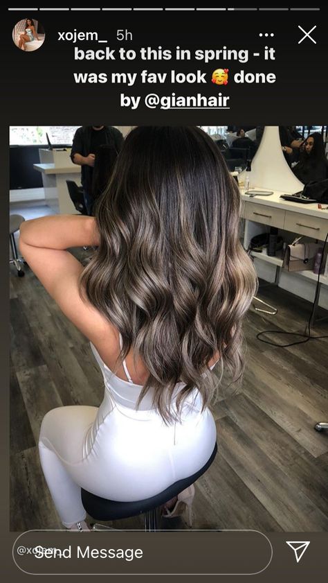 Low Maintenance Dark Balayage, Dark Brown Hair With Beige Balayage, Level 7 Highlights On Dark Hair, Bayalage For Long Dark Brown Hair, Dark Mushroom Brunette Hair, Cool Brunette With Highlights, Ashy Dark Brown Hair Balayage Highlights, Blended Bayalage, Ash Blonde Bayalage On Black Hair