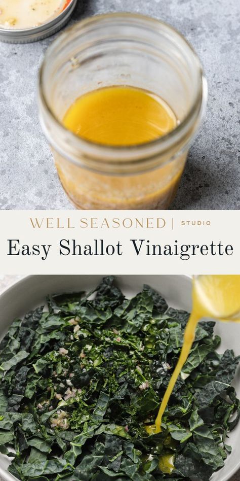 {5 Minute} Shallot Vinaigrette Shallot Vinaigrette Salad Dressings, Shallot Vinaigrette, Simple Vinegarette, Raw Zucchini Salad, Apple Cider Vinegar Recipes, French Vinaigrette, Pasta Salad Dressing, Zucchini Salad, Salad Dressing Recipes Homemade