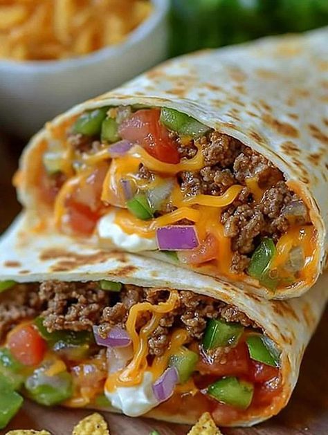 Nacho Cheese Beef Wrap Recipe, Nacho Cheese Beef Wrap, Roast Beef Wrap, October Recipes, Mexican Wraps, Burrito Recipes, Nacho Taco, Taco Bell Recipes, Beef Wraps