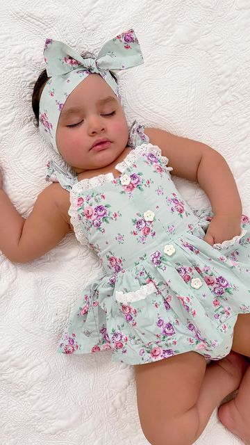 Arabella And Rose ™️ Est 2012 on Instagram: "Angel Eliana in the sweet Clover Romper 🦋🍃🌸 We just can’t get an enough of the colours and details! @eliana.estela.leon https://arabellaandrose.com.au/product-category/baby-girl/" Sweet Clover, African Bridal Dress, Body Con Dress Outfit, Summer Baby Clothes, Girls Summer Outfits, Toddler Clothes, Sewing Basics, Summer Baby