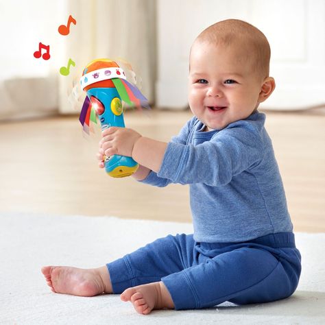 Babble & Rattle Microphone™ │ VTech® Best Parenting Books, Vtech Baby, Music Toys, Baby Poses, Shapes For Kids, Musical Toys, Baby Rattle, Music For Kids, Infant Activities