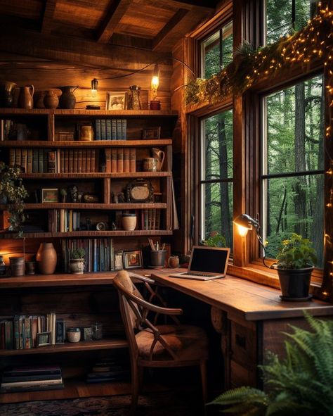 Cozy Home Library, Cabin Aesthetic, Academia Decor, Basement Renovation, Yellow House, Bedroom Decor Inspiration, Renovation Design, 2023 Vision, Cabin Homes