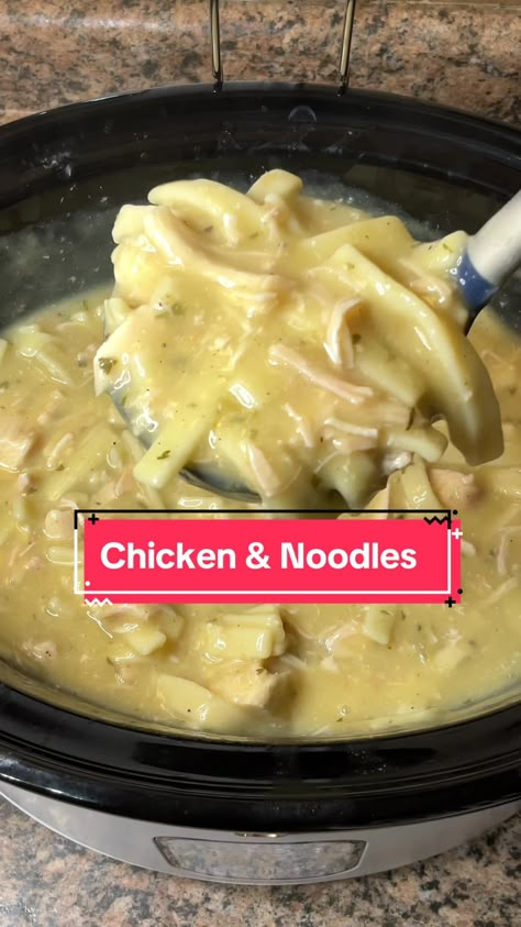 Chicken And Noodles Recipes, Crock Chicken, Carman Wilken, Homemade Chicken And Noodles, Oatmeal Blueberry, Chicken And Egg Noodles, Crockpot Soups, Okra Recipe, Crockpot Chicken And Noodles