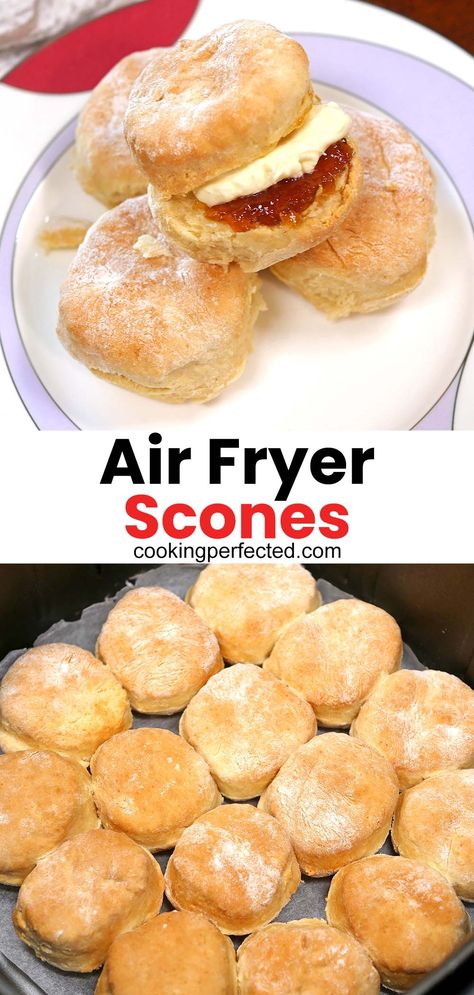 Easy Air Fryer Desserts, Air Fryer Scones, Air Fryer Recipes Uk, Air Fryer Desserts, Air Fryer Dessert, Air Fryer Cake, Air Fryer Cake Recipes, Desserts Quick, Air Fryer Recipes Dessert