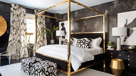 15+ Unforgettable Kelly Wearstler Bedroom Styles for a Glamorous Upgrade • 333+ Images • [ArtFacade] Interior Design Primary Bedroom, Kelly Wearstler Interiors Bedrooms, Kelly Wearstler Bedroom, Luxury Guest Room, Vegas Decor, Hollywood Regency Bedroom, Kelly Wearstler Interiors, Tiny Bedroom Design, Chairs Bedroom