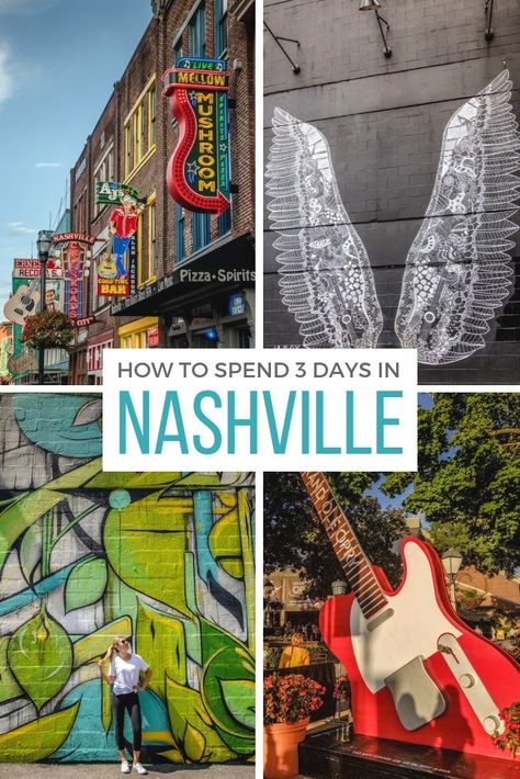 From whiskey tasting and partying on Lower Broadway to getting your country music fix, here’s the perfect itinerary for spending three days in #Nashville. #USA | #Travel | #America Tennessee Aesthetic, Nashville Tennessee Vacation, Nashville Travel Guide, Weekend In Nashville, Nashville Vacation, Visit Nashville, Tennessee Travel, Whiskey Tasting, Nashville Trip