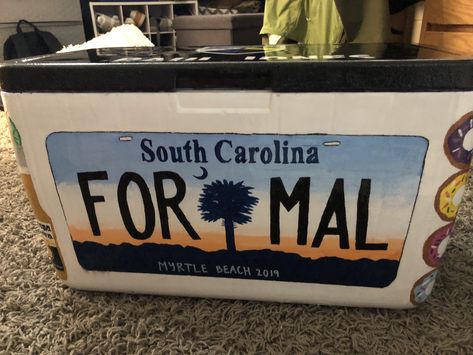 Myrtle Beach Formal Cooler, Frat Coolers Myrtle Beach, Myrtle Beach Frat Cooler, Beach Frat Cooler, Beach Weekend Cooler, Tke Cooler, Fiji Cooler, Super Bowl Drinking Game, Ka Cooler