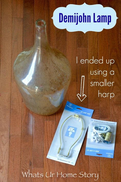 Turn a demijohn or a bottle into a lamp Demijohn Lamp, Demijohn Ideas, Vintage Wine Bottle, Va Beach, Make A Lamp, Inside Decor, Bottle Lamp, Diy Bottle, Lamps For Sale