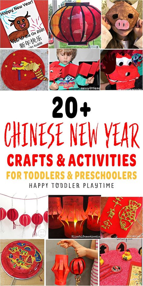 20+ Chinese New Year Activities and Crafts for Kids - HAPPY TODDLER PLAYTIME Kids Lunar New Year Craft, Lunar New Year Dragon Art For Kids, Chinese New Year Children Activities, Lunar New Year Ideas For Kids, Lunar New Year School Activities, Easy Lunar New Year Crafts For Kids, Lunar New Year Kids Activities, Lunar New Year Art Preschool, Chinese New Year Ideas For Kids