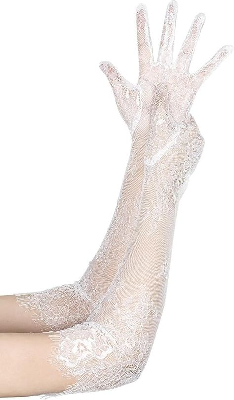 Amazon.com: zeasciosd Women's Long Lace Floral Gloves Mesh Tulle Sheer Gloves for Wedding Elbow Length Opera Party Costume Gloves Ivory : Clothing, Shoes & Jewelry Mesh Wedding Gloves, Madonna Halloween, Sheer Long Gloves, White Mesh Gloves Wedding, Gloves For Wedding, Mesh White Gloves, Tulle Gloves · Zara ·, Floral Gloves, Sheer Gloves