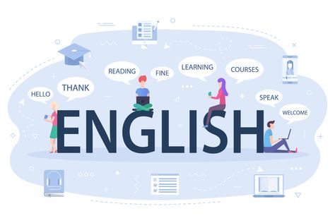 Teaching English Online Aesthetic, English Illustration, Word English, English Logo, French Illustration, Education Poster Design, Teaching English Online, Learning English Online, Learning Courses