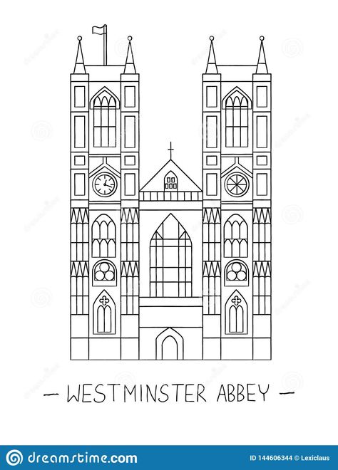 Westminster Abbey Drawing, London Drawing, London Sights, Line Art Style, Drawing Pictures, Abstract Coloring Pages, Paper Works, Vector Sketch, Sketch Ideas