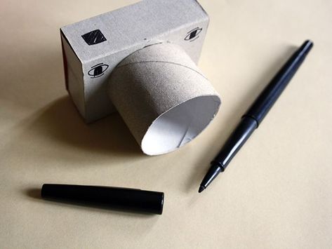 Matchbox Camera: 7 Steps (with Pictures) Handmade Toys For Kids, Preschool Crafts For Kids, Cardboard Camera, Camera Crafts, Carton Diy, Toilet Paper Tube, Homemade Toys, Paper Roll Crafts, Guy Stuff