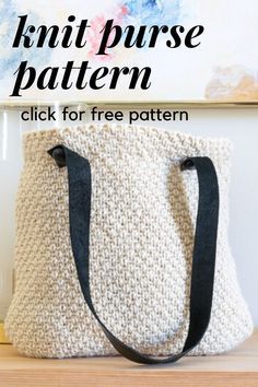 Knit Purse Pattern, Knitting Tote Bag Pattern, Knitting Party, Purse Patterns Free, Knitting Bag Pattern, Tote Bag Pattern Free, Knitted Washcloths, Knit Headband Pattern, Knit Purse