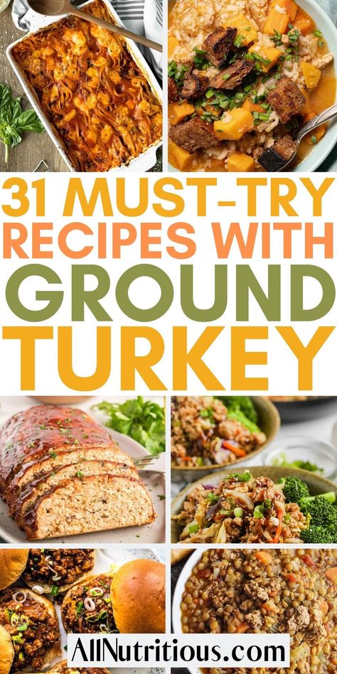 If you are wanting to enjoy more delicious meals with turkey you need to try these mouth-watering ground turkey recipes. These flavorful turkey dishes are super easy to make with ground turkey for an easy meal any day of the week. Flavorful Ground Turkey Recipes, Dinner Recipes For Ground Turkey, Ideas For Ground Turkey, Beef Stew With Ground Turkey, What To Make With Ground Turkey Healthy, What To Cook With Turkey Ground Meat, What To Make With Turkey Burger, Delicious Ground Turkey Recipes, Heart Healthy Ground Turkey Recipes