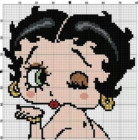 Betty Boop Betty Boop Cross Stitch Patterns, Crochet Betty Boop, Betty Boop Pixel Art Grid, Betty Boop Perler Bead Pattern, Betty Boop Pixel, Betty Boop Crochet, Crochet Blocking, Geeky Cross Stitch Patterns, Pony Bead Animals