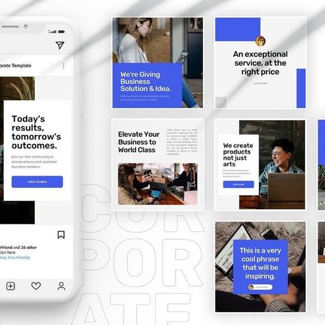Social Media Posts to Grow your Business| Instagram Post Templates| Canva Templates| Canva post Corporate Graphic Design Social Media, Corporate Social Media Template, Elegant Social Media Post Design, Corporate Typography Design, Corporate Linkedin Post Design, Elegant Social Media Post, Corporate Social Media Post Design, Social Media Design Corporate, Social Post Template