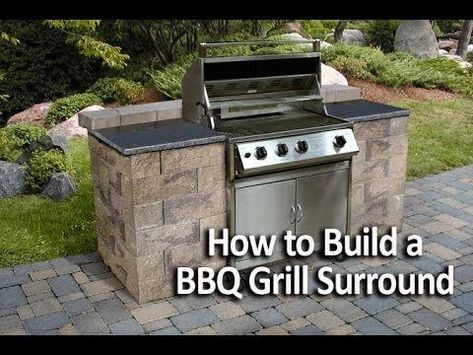 How to Build a BBQ Grilling Station or Grill Surround Build A Bbq, Grill Surround, Grill Diy, Grilling Station, Outdoor Grill Area, Outdoor Grill Station, Patio Grill, Diy Grill, Outdoor Kitchen Countertops