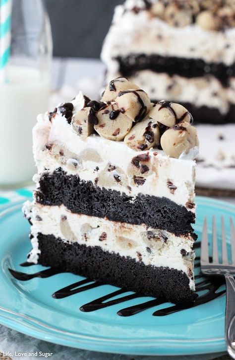 Cookie Dough Ice Cream Cake, Best Ice Cream Cake, Chocolate Chip Cookie Dough Ice Cream, Cookie Dough Cake, Ice Cream Cakes, Ice Cream Cake Recipe, Cookie Dough Ice Cream, Bake Cake, Cream Cakes